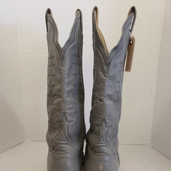 men's Grey Leather Western Cowboy Boots Tony Lama size 9 - Picture 4 of 5